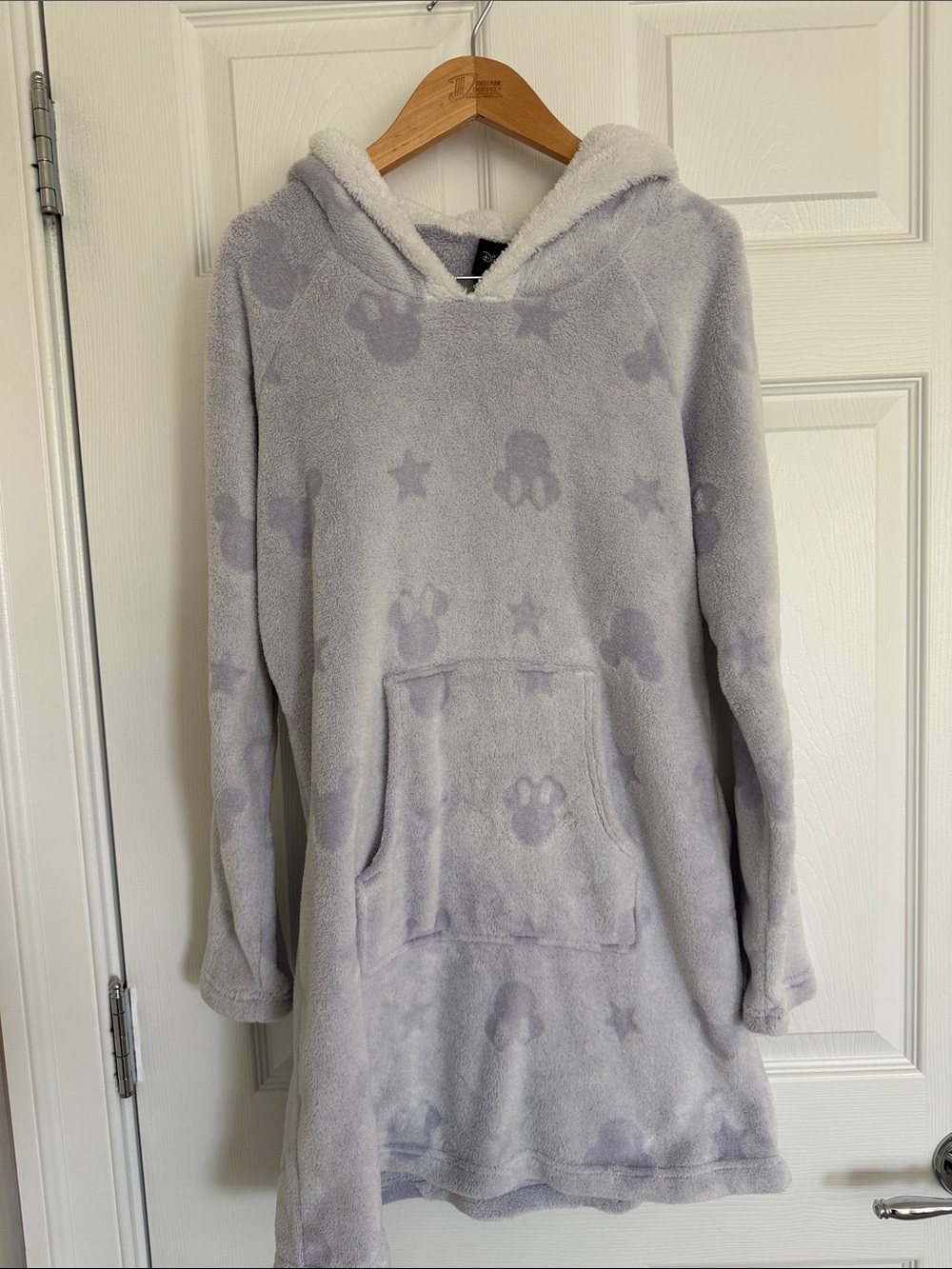 Disney Hooded Fleece Lounge Gown Cozy Lavender Minnie Mouse